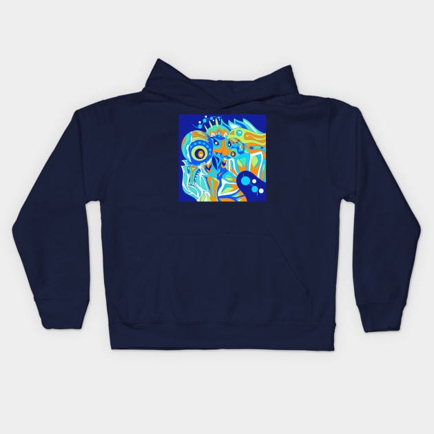 dogu mayan astronaut ecopop Kids Hoodie by jorge_lebeau